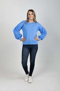 Dee Cotton Embroidered Sweater Blue