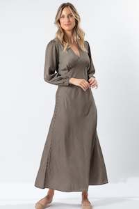 Serene Dress  Safari Houndstooth