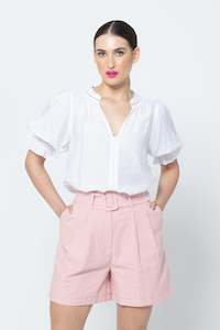 Tees: Addyson Top White Texture