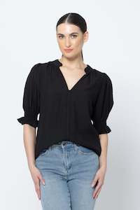 Tees: Addyson Top Black Texture