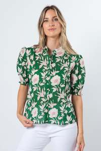 Bex Blouse Vintage Green Floral