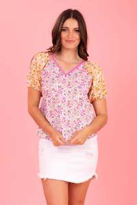 Tees: Ana Top Floral