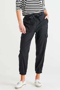 Coats Jackets: Canterbury Lyocell High Rise Elastic Waist Cargo Pants Charcoal