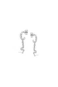 Sterling Silver Hoop Studs Snake Charm