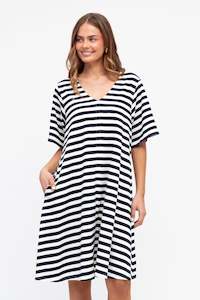 Navy White Stripe Dress