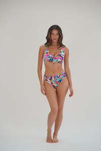 Swimwear: U/W Tie Front Top Multi