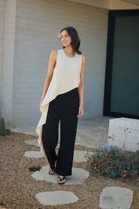 Jumpsuits 2: Destiny Pantsuit Oyster With Black