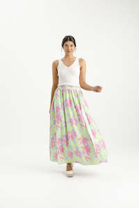 Elise Skirt Lime Daisies