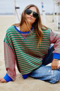 Pants 1: Retro Stripe Sweat Green/Pink