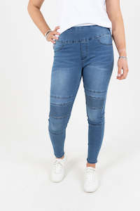 Denim: Dark Blue With Detailed Knee