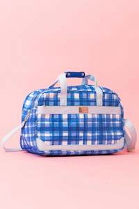 Leigh Blue & White Tartan Dufffle Bag