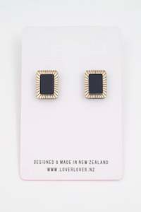 Jewellery 1: Chrissy Stud Black/Gold