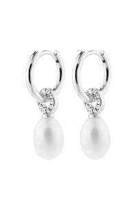 Baker Fresh Water Pearl Earrings - Silver Plated