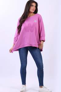 W Star Sweater Flamingo