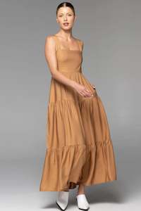 Heart & Soul Tiered Maxi Dress Caramel