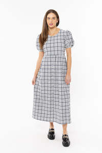 Leila Luca 1: Charlotte Dress Crinkle Ink Check