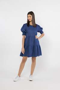 Luminous Mini Dress Denim Linen