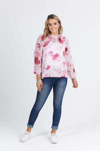 Mint The Label: Daisy Top Pink Peony Print