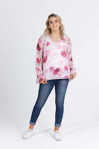 Grace Top Pink Peony Print