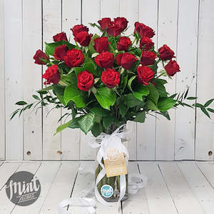 Romantic Red Rose Bouquet - Two Dozen - 24 Stems