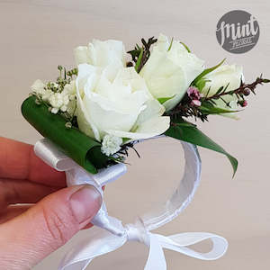 School Ball Wrist Corsage - Ribbon Band