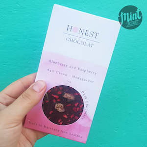 Florist: Blueberry and Raspberry Gourmet Chocolate Tablet by Honest Chocolat