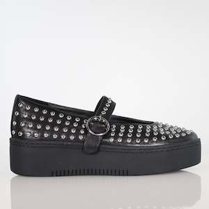 37 SAMPLE - STANLEY STUD/BLACK BLACK SOLE SILVER STUDS