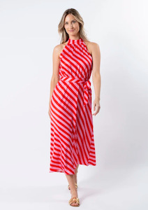 Clementine Dress - Pink and Red Stripe