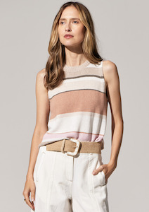 Estel Stripe Knit Tank - Pink Multi