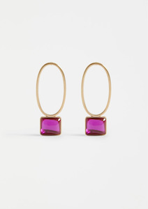 Stal Drop Earring - Hot Pink