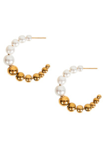 Sabine Earring - Gold Pearl