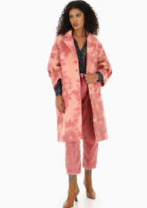 CLEARANCE Floral Print Coat with 3/4 Sleeve - Rosa