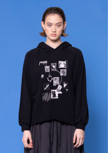 CLEARANCE Hin Hoodie - Peace Print on Black