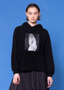 CLEARANCE Hin Hoodie - Wing Print on Black