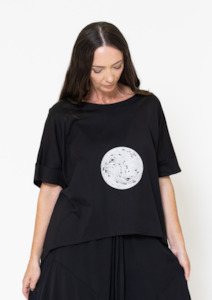 CLEARANCE Soho Tee - Black with Moon Print