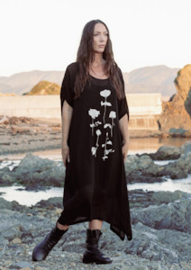 Loyalty Dress - Black with Roses Print