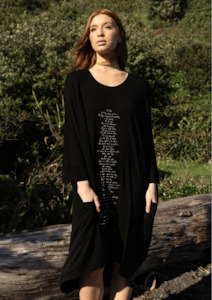 Whimsy Dress - Poetry Print on Black