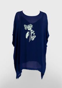 Loyalty Top - Monarch Print on Blue