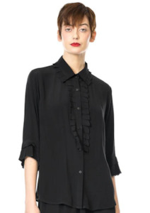 CLEARANCE Crepe Austin Shirt - Black