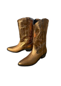 Diana Cowboy Boots - Copper Bordado