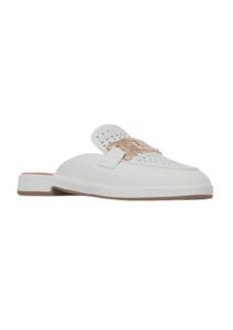 Labour Slip On Mule - White Leather