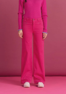 Wide Leg Jeans - Fiery Pink