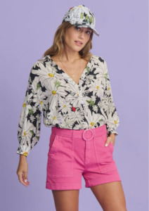 Violet Oopsy Daisy Blouse - Black / White