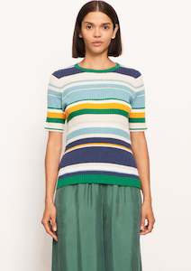 Lido Multi Knit Tee - Green Multi