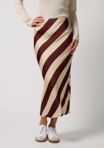 PRE ORDER Liv Skirt - Merlot Stripe