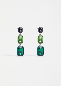 Jule Long Drop Earring - Teal