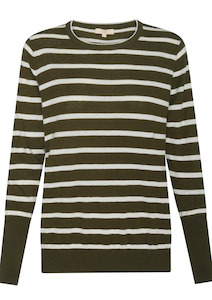 Liora Knit - Khaki / Pebble Stripe