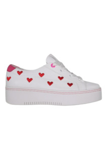 Ace Of Hearts Sneaker - White / Red / Pink