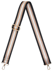 Bag Strap - Black + Rose Gold Stripe