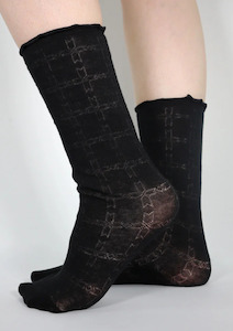 Geo Mosaic Sock - Black